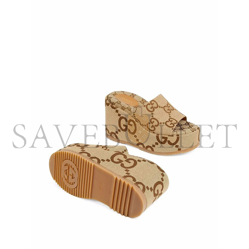 GUCCI GG MAXI PLATFORM SANDALS 674761